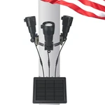 Flag Pole Solar Powered 3 Super-spotlights Pc Crystal Led, IP65 Water. Fixed Price $70.87.