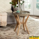 Eco-friendly Round Table Concrete Top Acacia Wood Base Indoor Outdoor New. Fixed Price $331.51.