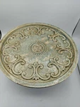 Lrge Cake Plate Stand Ceramic Privilege International 12.5" X 7" Distressed Look. Fixed Price $59.99.