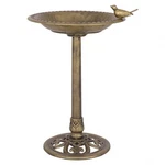 Antique Freestanding Pedestal Bird Bath Feeder - Color: Golden. Fixed Price $66.07.