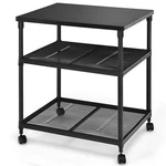 Costway 3-TIER Printer Stand Rolling Fax Utility Cart W/ Adjustable Shelf Black. Fixed Price $59.99.