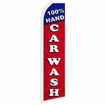 "100% Hand Car Wash" Advertising Super Flag Swooper Banner Business Sign Auto. Fixed Price $46.54.
