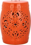 Flora Glazed Ceramic Decorative Garden Stool, Orange. Fixed Price $184.99.
