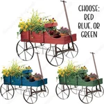 Wooden Wagon Flower Planter Pot Stand Bed Wheel Outdoor Garden Yard Home Decor. Fixed Price $42.98.