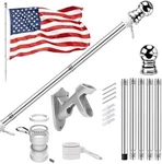 American Flag 3X5FT With Outdoor Pole Kit Stainless Steel Aluminum Silver. Fixed Price $41.02.