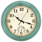 12 Inch Retro Waterproof Wall Clock With Thermometer For Home Patio Decor. Fixed Price $25.13.