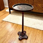 Vintage Chinese Chinoiserie Lacquered Wood Side Table 27 Tall. Fixed Price $300.00.