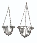 SET/2 Wrought Iron Bronze Metal Plant Chain Hanger Flower Garden Hanging Baskets. Fixed Price $139.99.