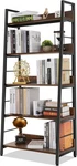 5 Tier Ladder Bookshelf Industrial Wood Metal Frame Rustic Brown. Fixed Price $104.49.