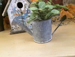 Mini Galvanized Watering Can Rustic Tin Planter Vase Basket Primitive Country. Fixed Price $6.59.