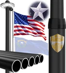 25FT Heavy Duty Aluminum Flag Pole Kit, 2.7" Commercial Diameter, 100MPH Wind Ra. Fixed Price $254.15.