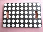 Ikea Brada Flat Portable Folding Stand Lap Tray Black & White Polka Dot. Fixed Price $15.00.