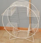 Vintage Retro Mid Century Atomic Round Metal Wire Plant Stand White 6 Shelves. Fixed Price $119.99.