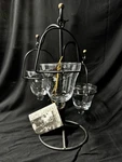 Celtic Ironworks Hanging Candle Holder. 3 Glass Votive Cups. Wrought Stand. Fixed Price $68.95.