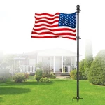 Flag Poles For Outside House Inground, Black Outdoor Kit Wit.... Fixed Price $42.39.