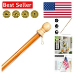 56" Solid Wood Pole With Anti-wrap Tube For 3'X5' Flags Elegant Display. Fixed Price $37.99.