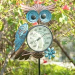 2-IN-1 Rustic Metal Owl Thermometer Garden Stake Wall Patio Yard Art Decoration. Fixed Price $29.98.