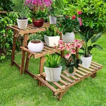 3 Pc/set Wood Plant Stand Corner Bonsai Shelf Rack Ladder Step Flower Pot Holder. Fixed Price $30.93.