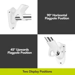 Evergreen Flag Pole Bracket White Aluminum Adjustable Standard 1". Fixed Price $7.00.