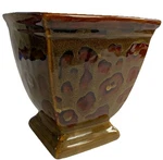 Apropos Leopard Cheetah Animal Print Safari Ceramic Planter/cache Pot Square Vtg. Fixed Price $49.99.