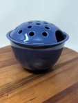 Hampton Direct Inc. Navy Blue Flower Pot With Frog The Top. Fixed Price $42.00.