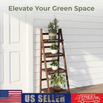 4-TIER Foldable Wooden Ladder Plant Stand Vintage Flower Rack Storage Bookshelf. Fixed Price $48.99.