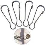 Huouo 6 Pcs 2 Inches Pole Snap Clip Hooks Stainless Steel. Fixed Price $9.49.