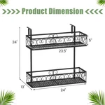 2-TIER Adjustable Railing Plant Stand With Hooks, Metal Hanging Flower Pot Holde. Fixed Price $82.77.