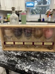Chesapeake Bay Wine Glass Hand Poured Candles W/ Charms Wood Box New. Fixed Price $12.00.