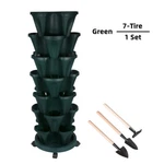 3 To 7 Tier Stackable Vertical Plastic Garden Planter Indoor/outdoor Green Color. Fixed Price $43.86.