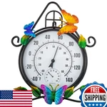 Hobyluby Large Wall-mounted Indoor Outdoor Thermometer Humidity Gauge Decor. Fixed Price $70.28.