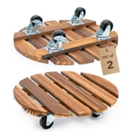 Bamworld Plant Stand Outdoor Rolling Tray Caddy With Wheels Caster. Fixed Price $26.99.