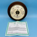 Bey Berk Barometer With Thermometer On 5" Cherry Wood - Minor Crack. Fixed Price $119.98.