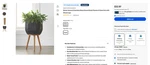 2 Pack - Better Homes & Gardens Black Round Resin Planter Stand W/ Wood Legs. Fixed Price $55.00.
