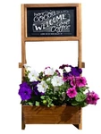 Patio Wise Indoor / Outdoor Acacia Wooden Plant Stand & Display Chalkboard. Fixed Price $39.99.