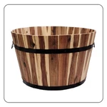 Devault Premium Acacia Wood Planter With Metal Banding & Handles 23". Fixed Price $58.00.