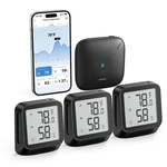 X-sense Wifi Thermometer Indoor Digital, 3-PACK With 1 Base Station, Black. Fixed Price $63.76.