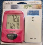 Indoor Outdoor Taylor Weather Station W/ Clock Wireless 100FT, Pink 1511AST1 New. Fixed Price $9.99.