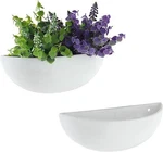 Mygift 12-INCH Ceramic Half-moon Wall Mounted Flower Planter Vase, Set Of. Fixed Price $39.99.