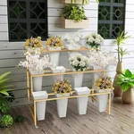 Flower Display Stand With 12PCS Buckets, 3 Layers Indoor, Outdoor Patio Garden. Fixed Price $155.00.
