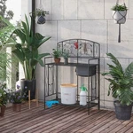 Garden Metal Potting Table Planting Bench Outdoor W/ Bag, Hook. Fixed Price $87.87.