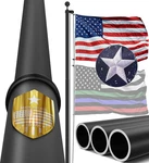 25FT Heavy Duty Flag Pole Tapered DESIGN,2.7" Bottom TUBE,100MPH Wind-tested,a. Fixed Price $241.99.