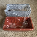 Collections Planter With Stand Metal Plastic Flower Garden Outdoor Set Of 2 Nib. Fixed Price $19.50.