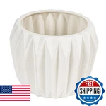 Bloomingville White Fluted Stoneware Flower Pot. Fixed Price $46.81.