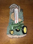 John Deere Handpainted Thermometer Farm Scene Tractor New Box. Fixed Price $10.00.