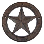 Cast Iron Texas Star With Ring Western Barn Decor Rustic Antique Style 6 1/4. Fixed Price $17.95.