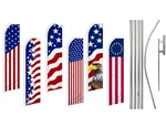 Usa Swooper Feather Flutter Pole Kit Large Flags. Fixed Price $72.95.