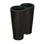 Balkene Home Noah Round Wicker Planter Tall Decor Box For Adaptable Outd. Fixed Price $72.21.