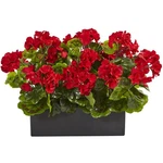 Nearly Natural Uv Resistant Geranium Silk In Rectangular Planter. Fixed Price $65.85.