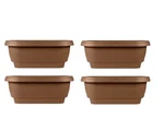 Bloem Classic Oval Deck Rail Planter, Chocolate, 24" (quantity 4). Fixed Price $110.17.